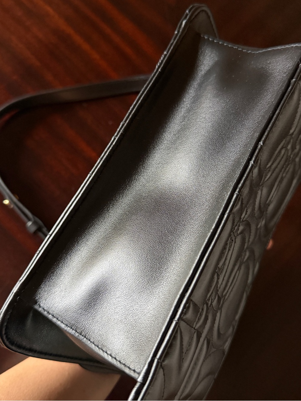 Salvatore Ferragamo Black Quilted Leather Shoulder Bag with Gold Hardware - Picture 7 of 11